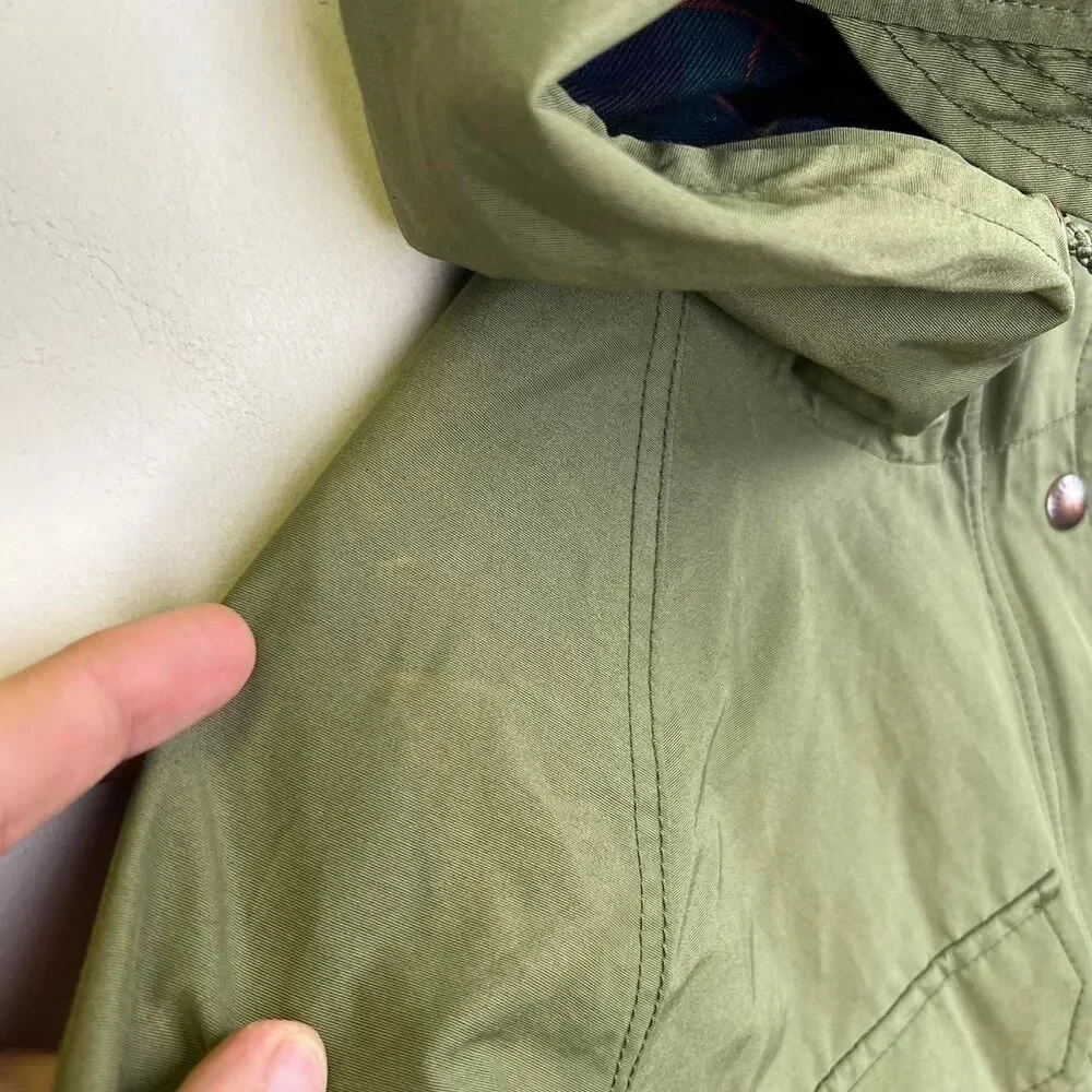 Madewell x Penfield Kasson Flannel Lined Hooded Jacket in Olive Size M